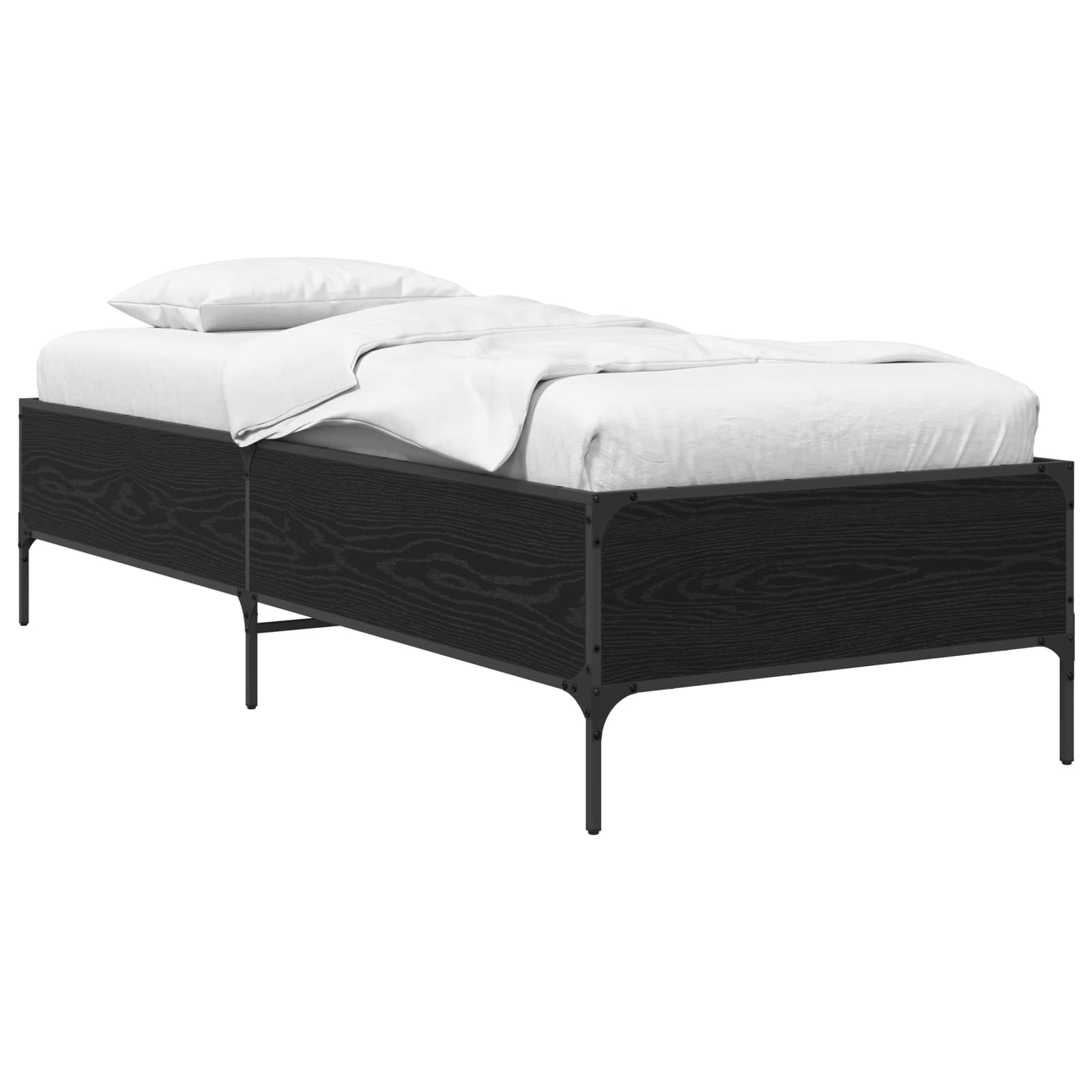 vidaXL Ramka łóżka Czarny dąb 80 x 200 cm Drewno inżynieryjne