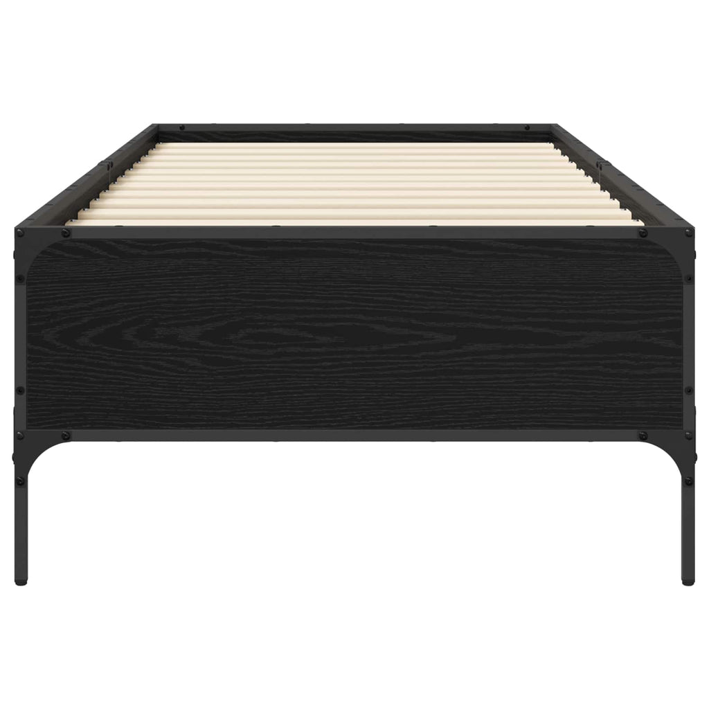 vidaXL Ramka łóżka Czarny dąb 80 x 200 cm Drewno inżynieryjne