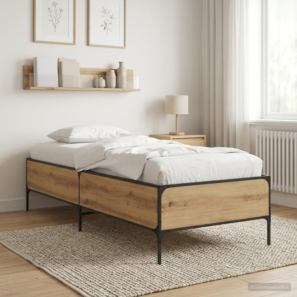 vidaXL Ramka łóżka Dąb artisian 80 x 200 cm Drewno inżynieryjne