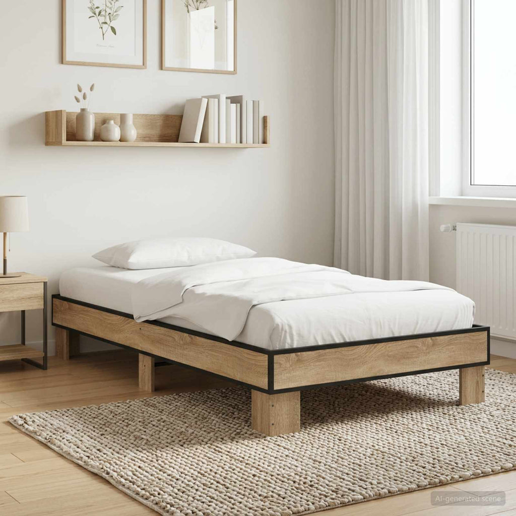 vidaXL Ramka łóżka dąb Sonoma 80 x 200 cm Drewno inżynieryjne