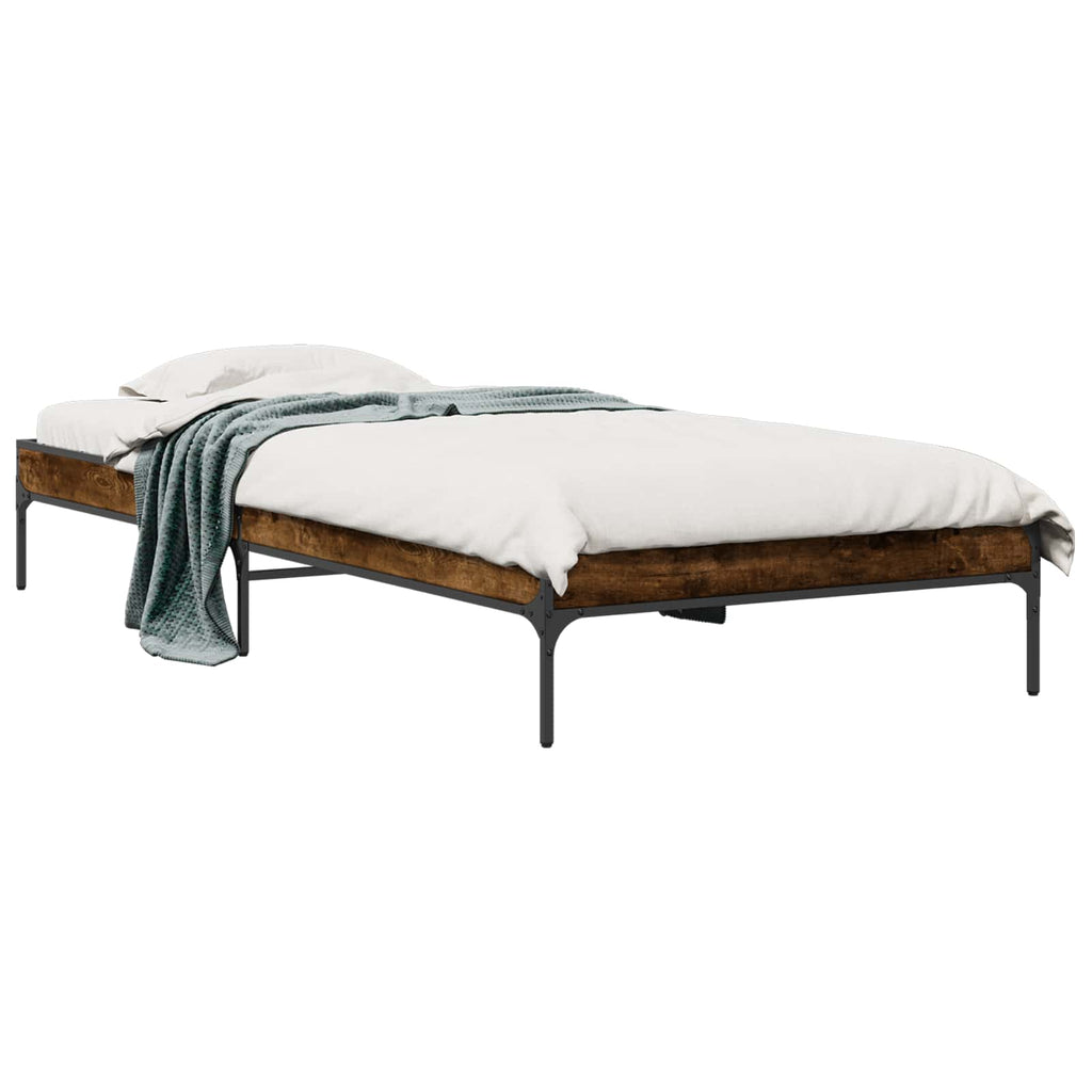 vidaXL Ramka łóżka Dąb dymny 80 x 200 cm Drewno inżynieryjne