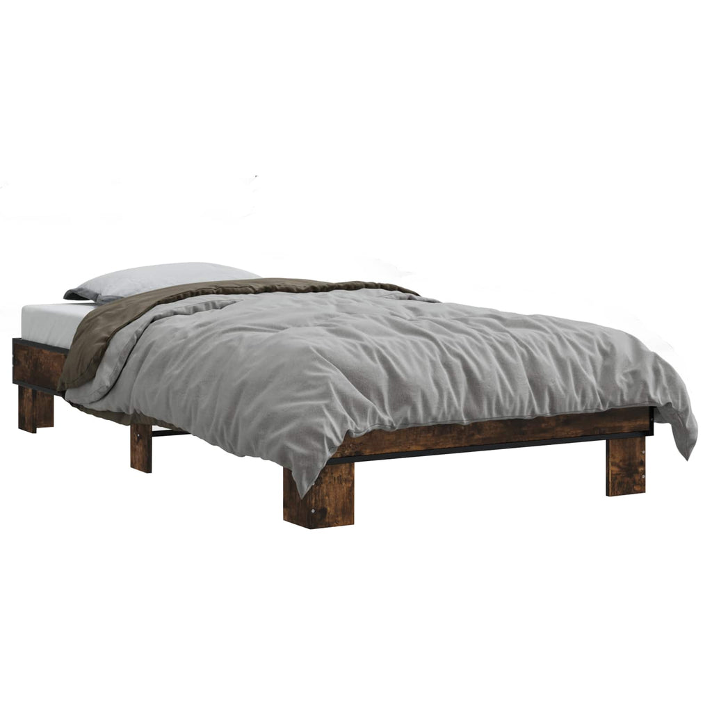 vidaXL Ramka łóżka Dąb wędzony 80 x 200 cm Drewno inżynieryjne