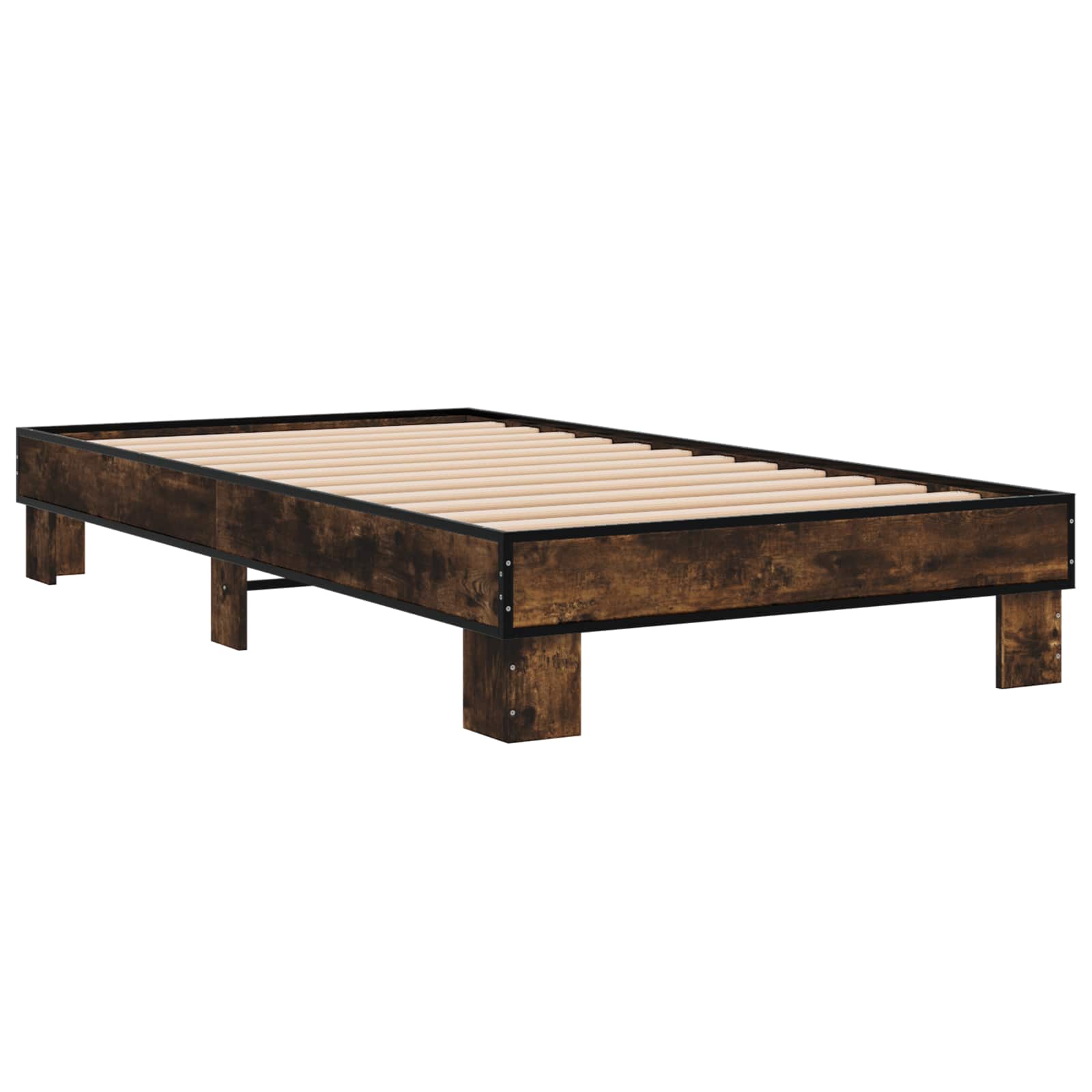 vidaXL Ramka łóżka Dąb wędzony 80 x 200 cm Drewno inżynieryjne
