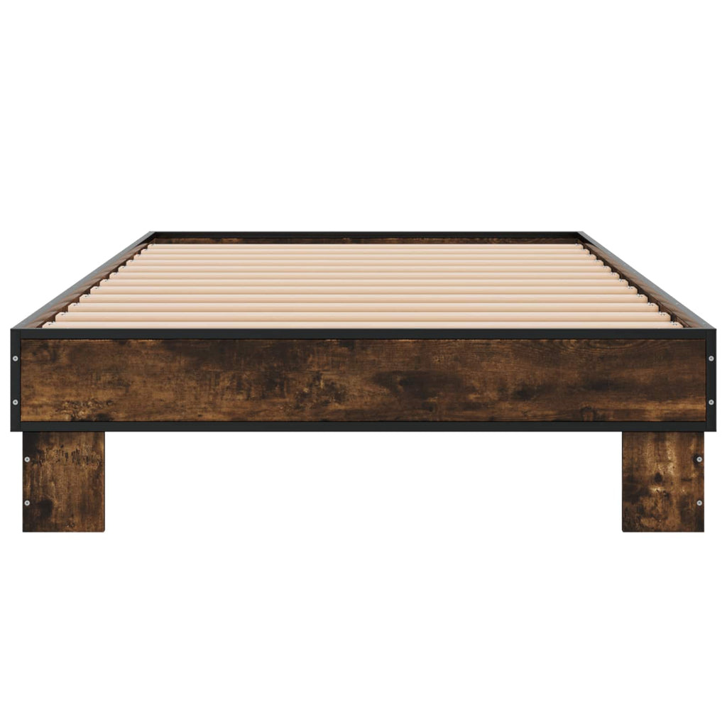 vidaXL Ramka łóżka Dąb wędzony 80 x 200 cm Drewno inżynieryjne