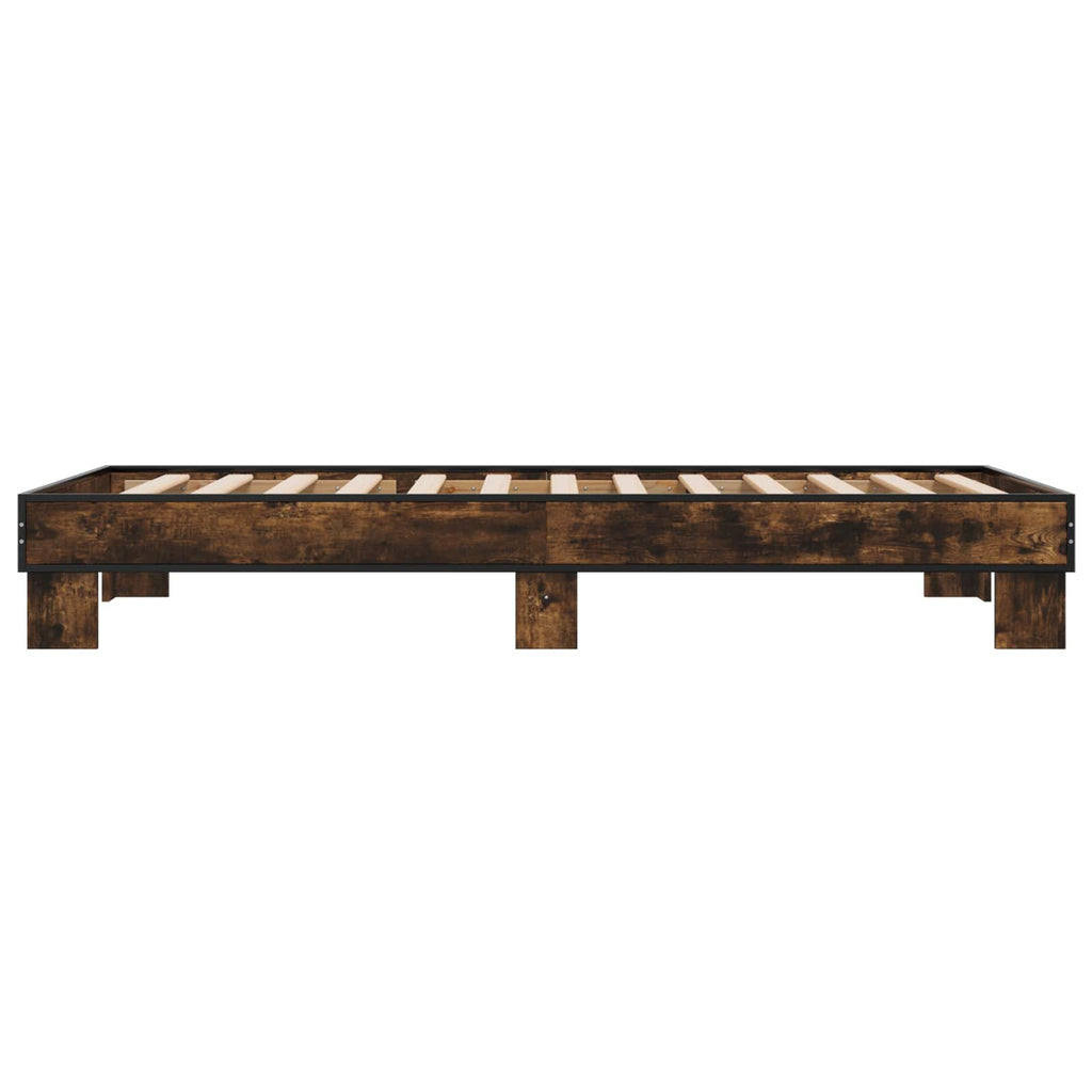 vidaXL Ramka łóżka Dąb wędzony 80 x 200 cm Drewno inżynieryjne
