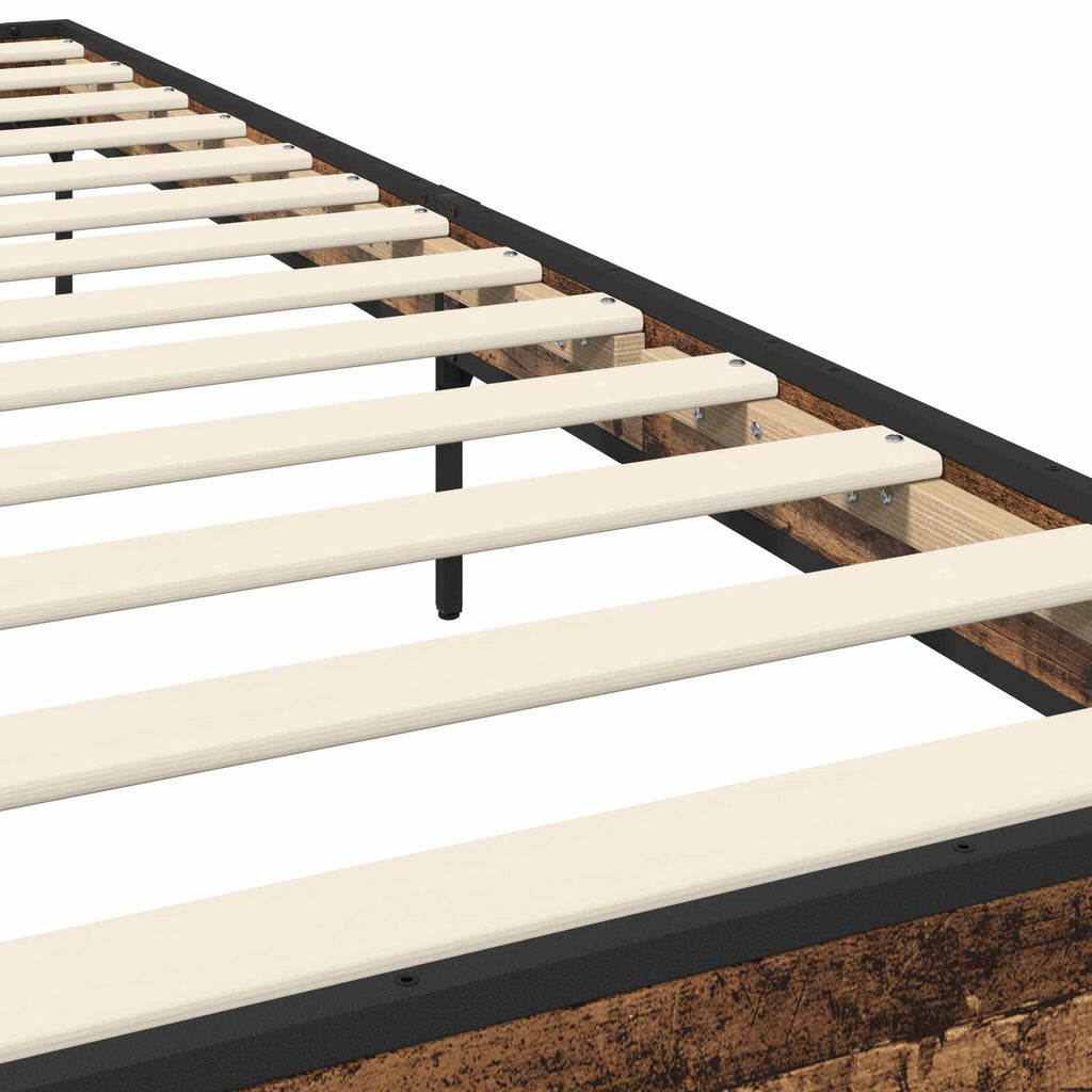 vidaXL Ramka łóżka Stare drewno 80 x 200 cm Drewno inżynieryjne