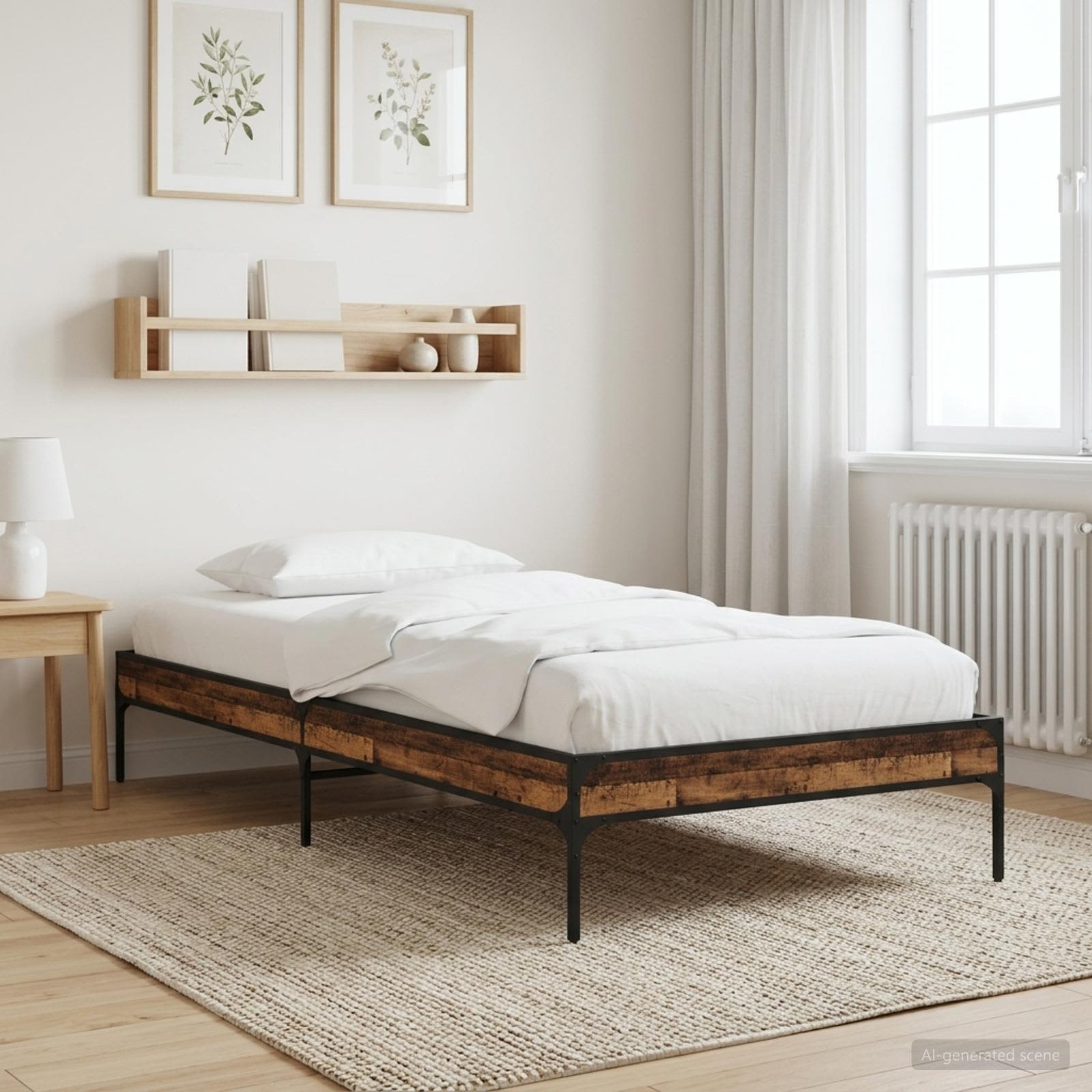 vidaXL Ramka łóżka Stare drewno 80 x 200 cm Drewno inżynieryjne