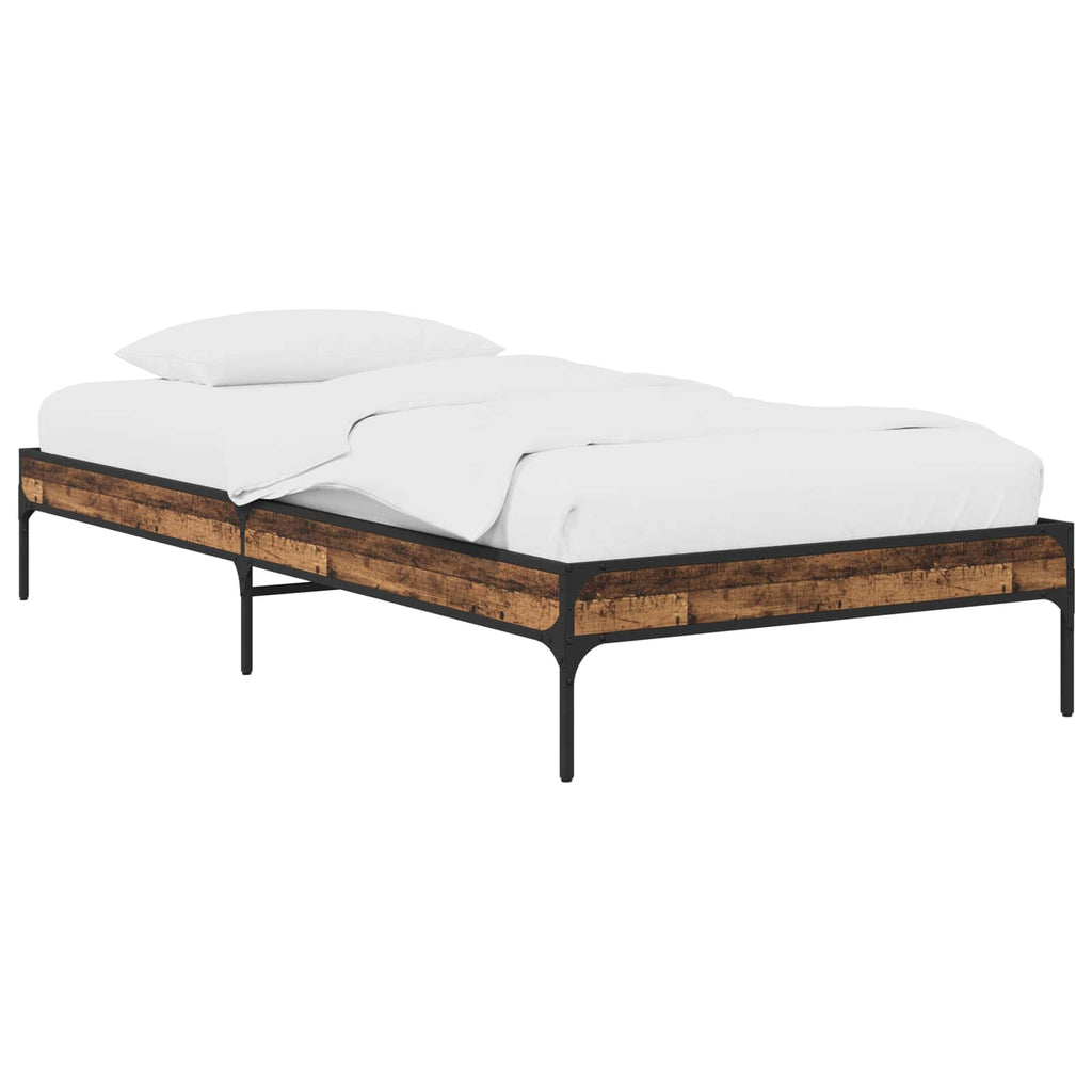 vidaXL Ramka łóżka Stare drewno 80 x 200 cm Drewno inżynieryjne