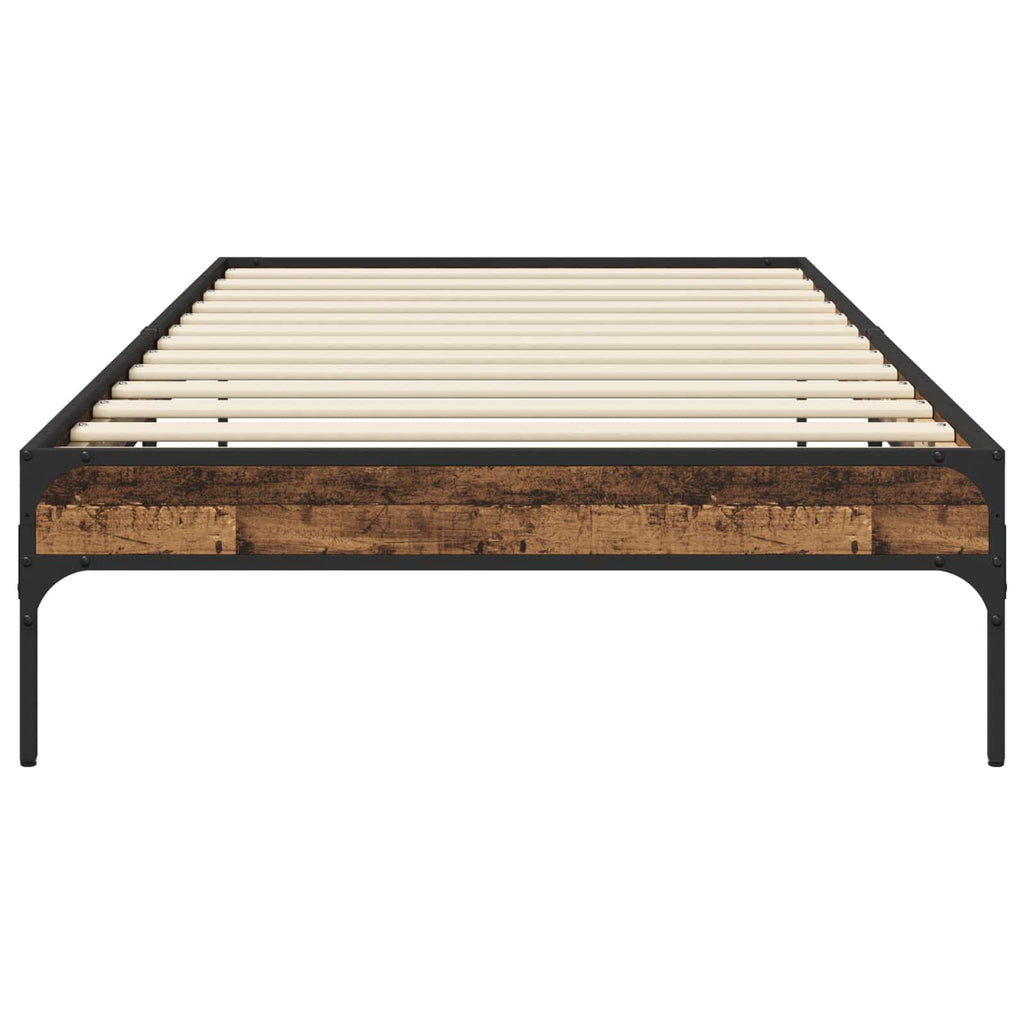 vidaXL Ramka łóżka Stare drewno 80 x 200 cm Drewno inżynieryjne