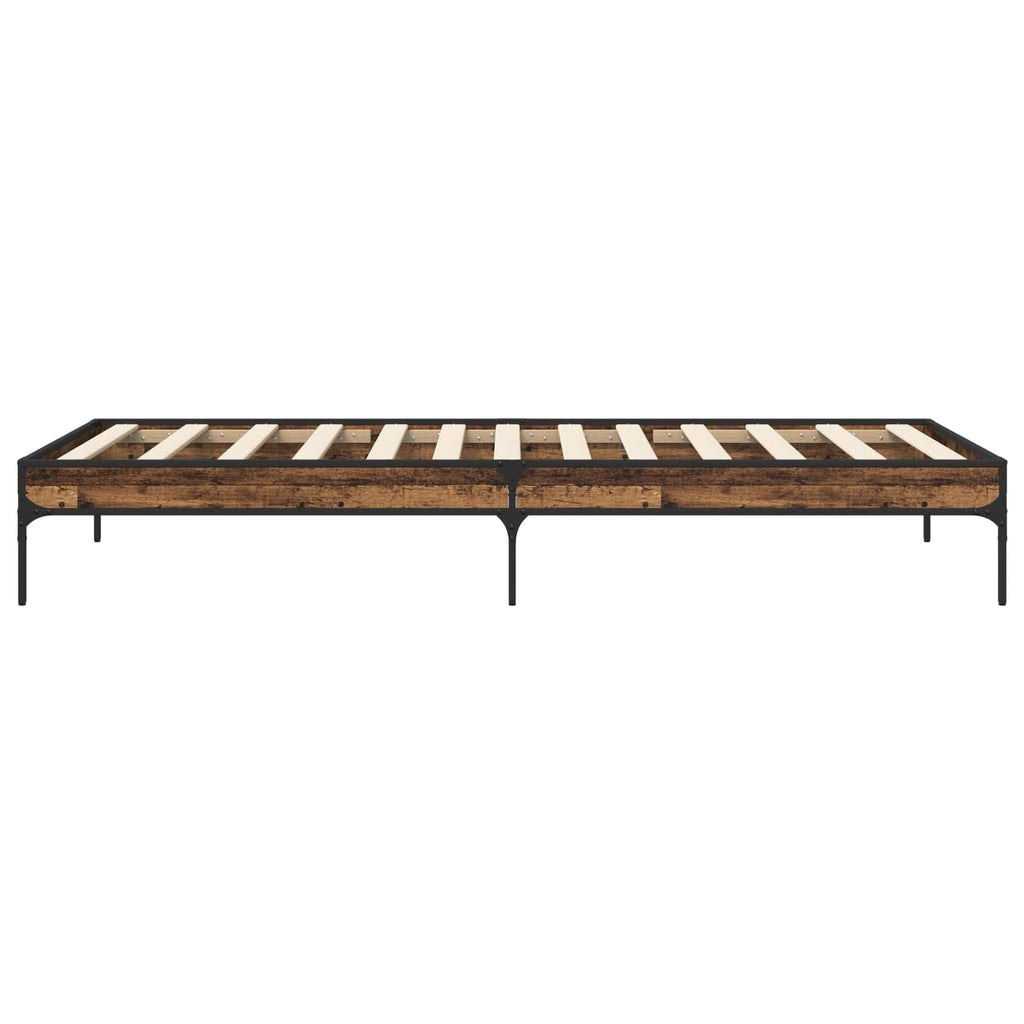 vidaXL Ramka łóżka Stare drewno 80 x 200 cm Drewno inżynieryjne