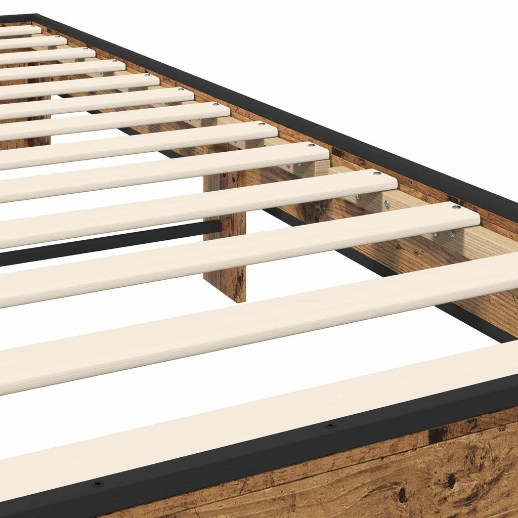 vidaXL Ramka łóżka Stare drewno 80 x 200 cm Drewno inżynieryjne