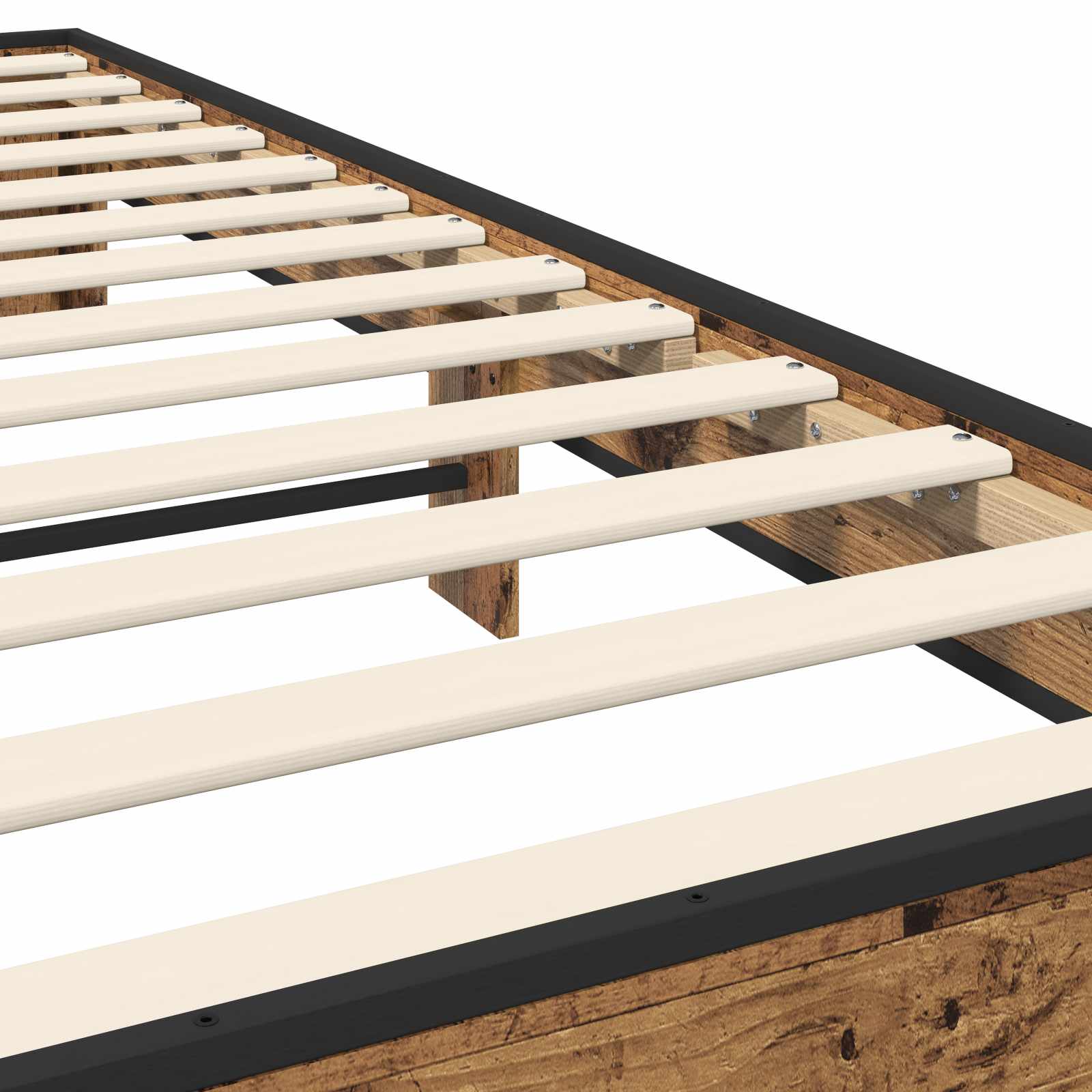 vidaXL Ramka łóżka Stare drewno 80 x 200 cm Drewno inżynieryjne