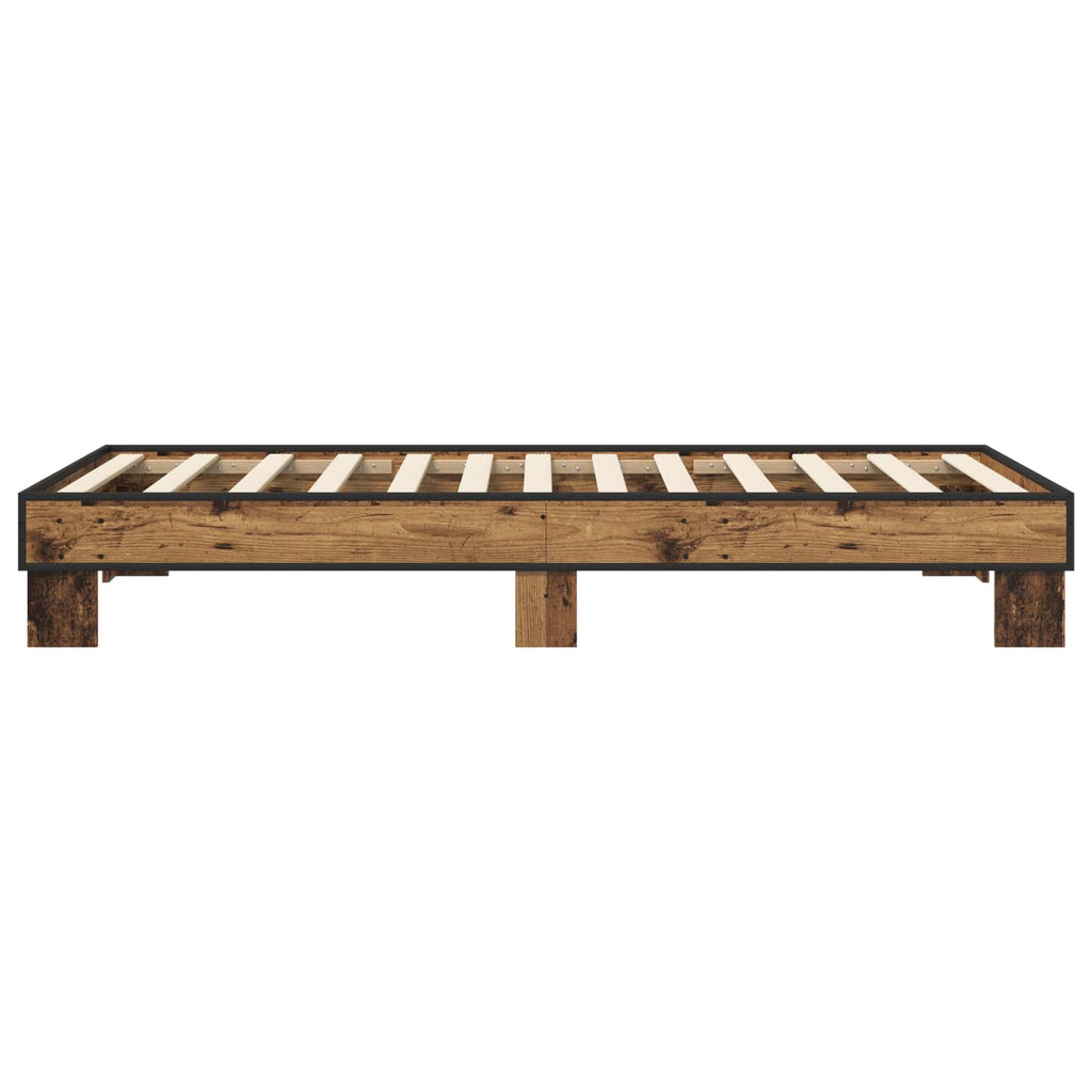 vidaXL Ramka łóżka Stare drewno 80 x 200 cm Drewno inżynieryjne