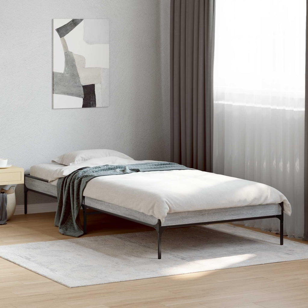 vidaXL Ramka łóżka Szary Sonoma 80 x 200 cm Drewno inżynieryjne