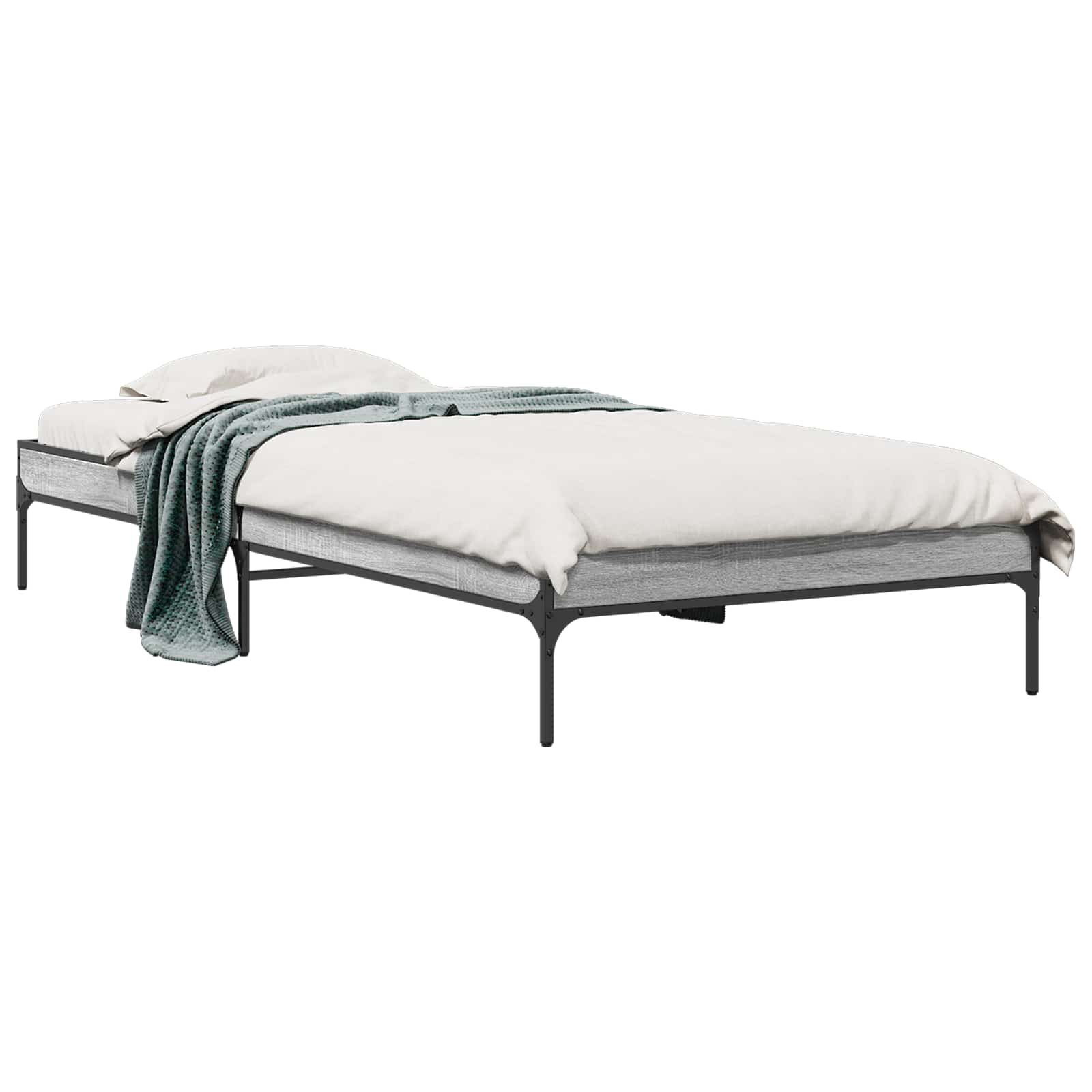 vidaXL Ramka łóżka Szary Sonoma 80 x 200 cm Drewno inżynieryjne