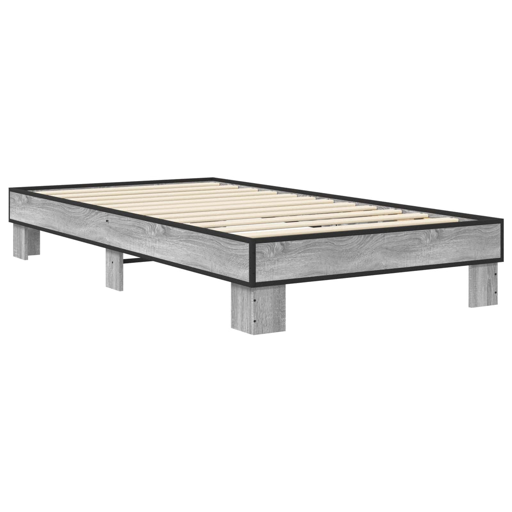 vidaXL Ramka łóżka Szary Sonoma 80 x 200 cm Drewno inżynieryjne