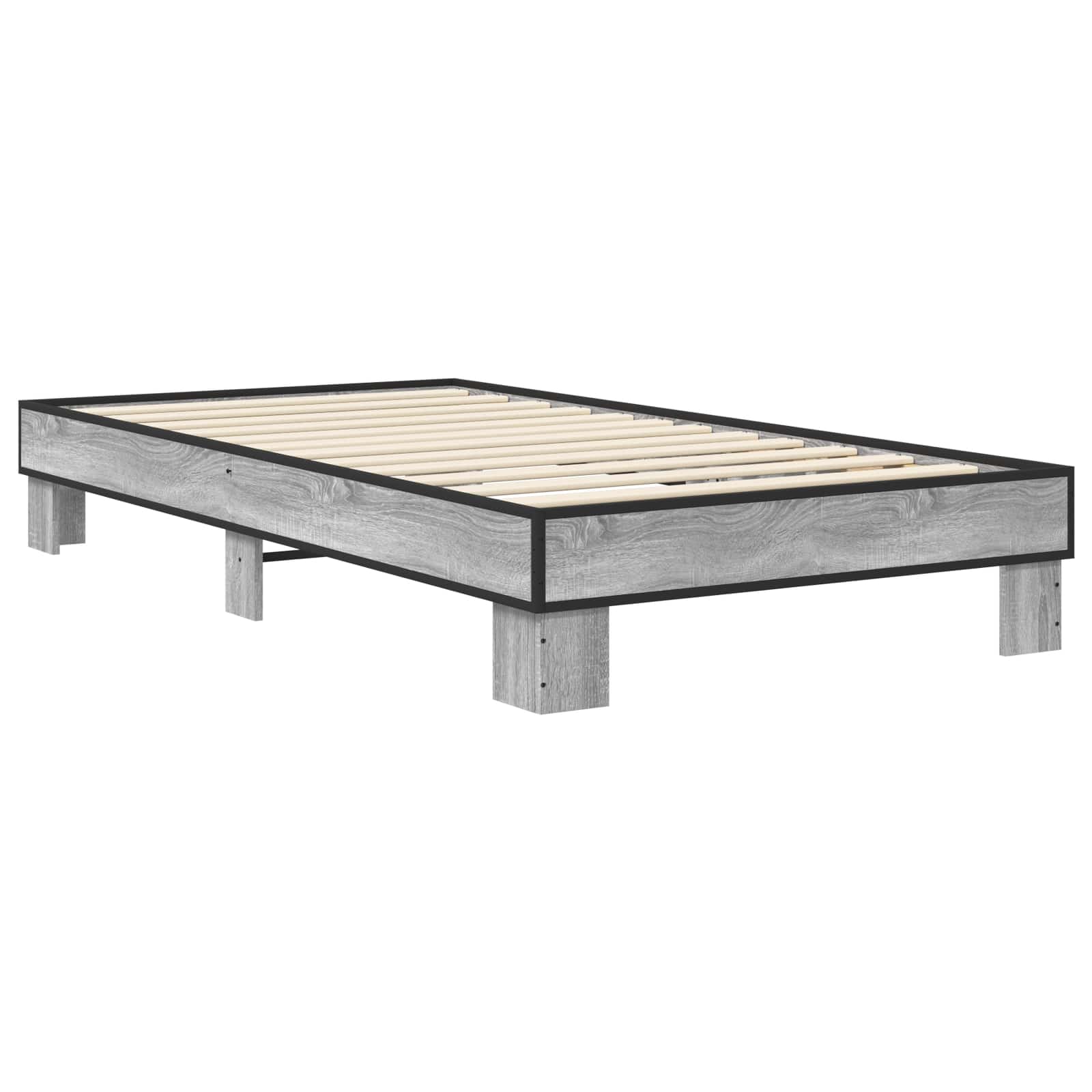 vidaXL Ramka łóżka Szary Sonoma 80 x 200 cm Drewno inżynieryjne