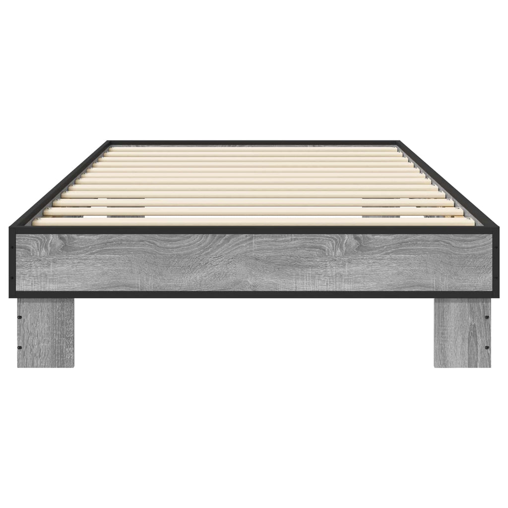 vidaXL Ramka łóżka Szary Sonoma 80 x 200 cm Drewno inżynieryjne