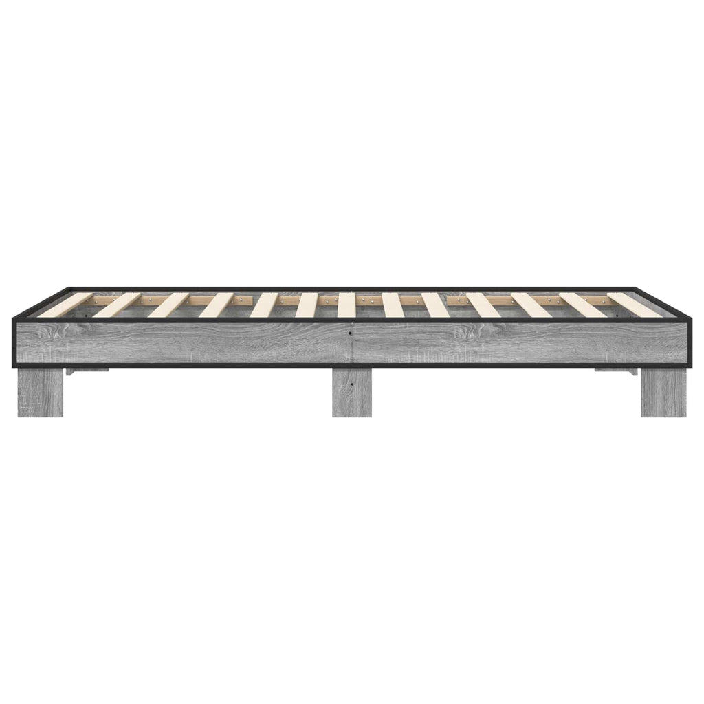 vidaXL Ramka łóżka Szary Sonoma 80 x 200 cm Drewno inżynieryjne