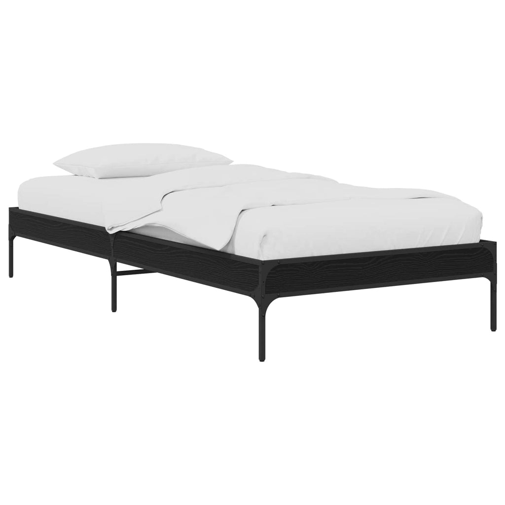 vidaXL Ramka łóżka Czarny dąb 80 x 200 cm Drewno inżynieryjne
