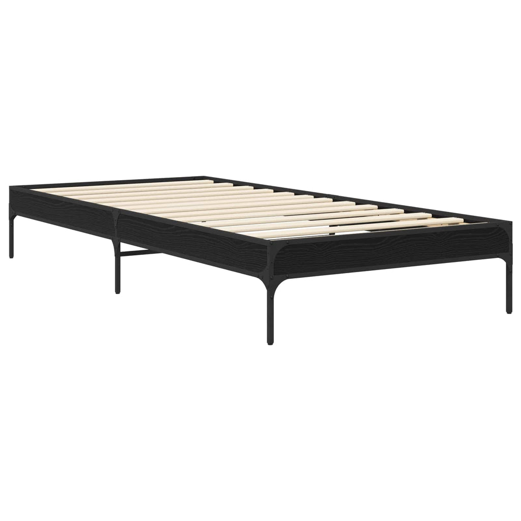 vidaXL Ramka łóżka Czarny dąb 80 x 200 cm Drewno inżynieryjne