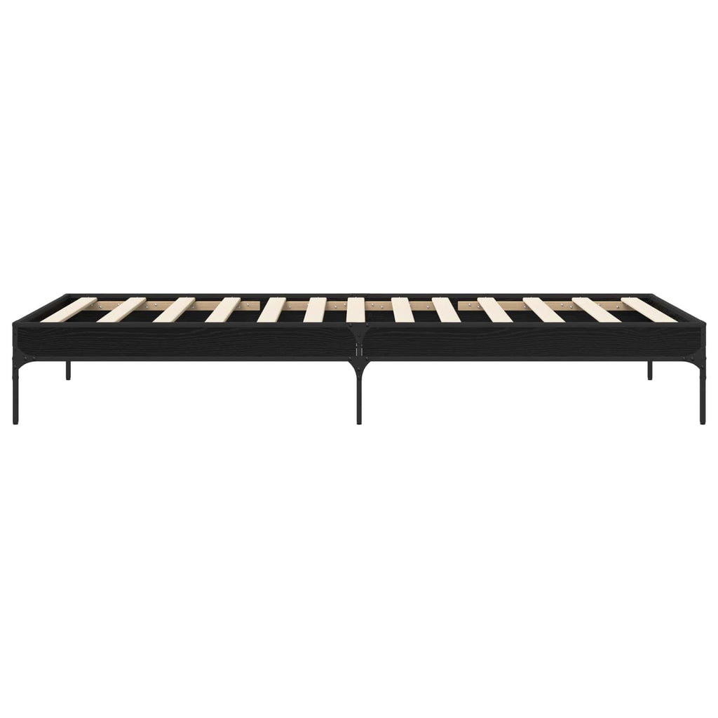 vidaXL Ramka łóżka Czarny dąb 80 x 200 cm Drewno inżynieryjne