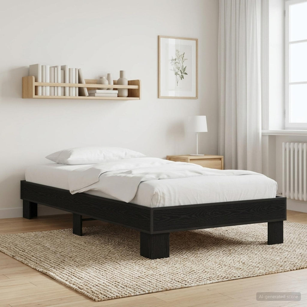 vidaXL Ramka łóżka Czarny dąb 80 x 200 cm Drewno inżynieryjne