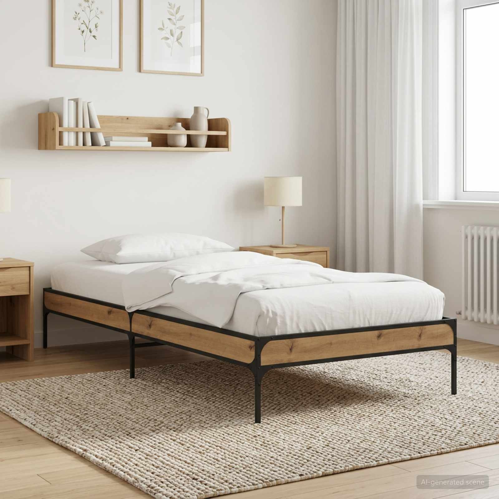 vidaXL Ramka łóżka Dąb artisian 80 x 200 cm Drewno inżynieryjne