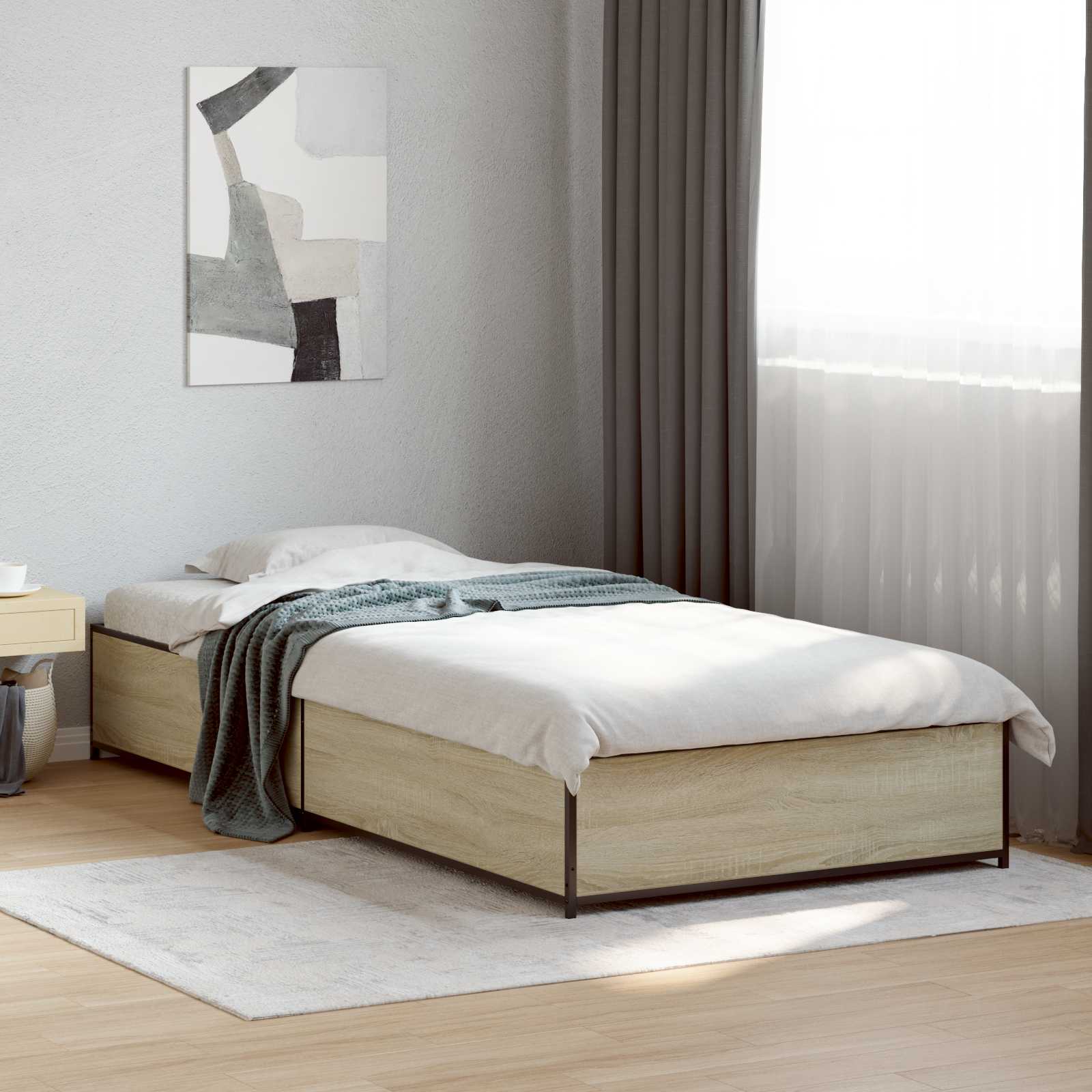 vidaXL Ramka łóżka dąb Sonoma 80 x 200 cm Drewno inżynieryjne