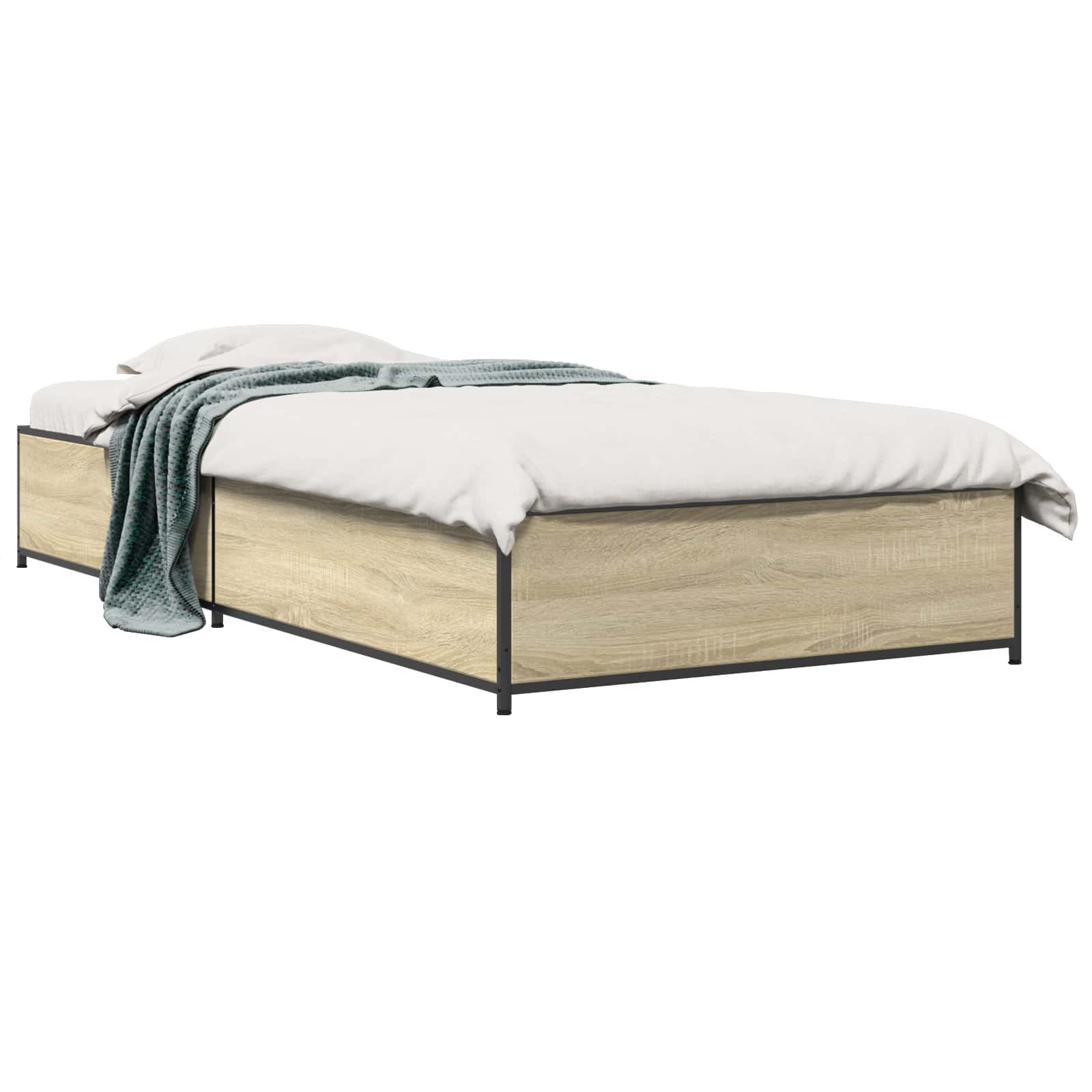 vidaXL Ramka łóżka dąb Sonoma 80 x 200 cm Drewno inżynieryjne