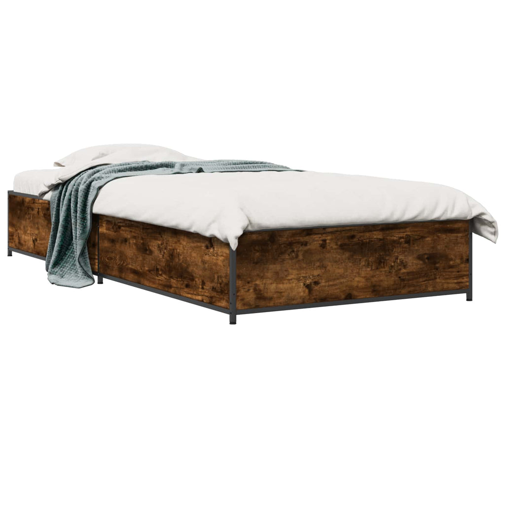 vidaXL Ramka łóżka Dąb wędzony 80 x 200 cm Drewno inżynieryjne