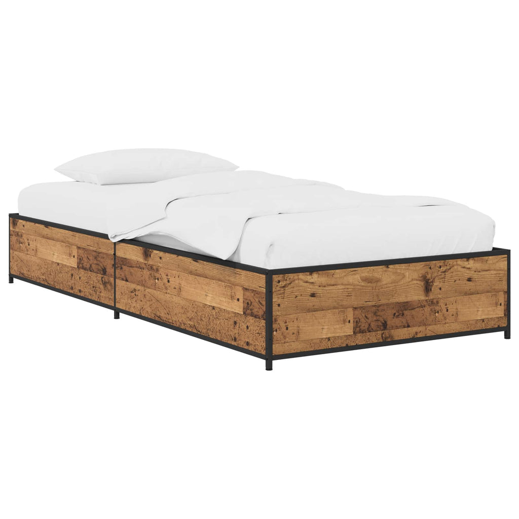 vidaXL Ramka łóżka Stare drewno 80 x 200 cm Drewno inżynieryjne