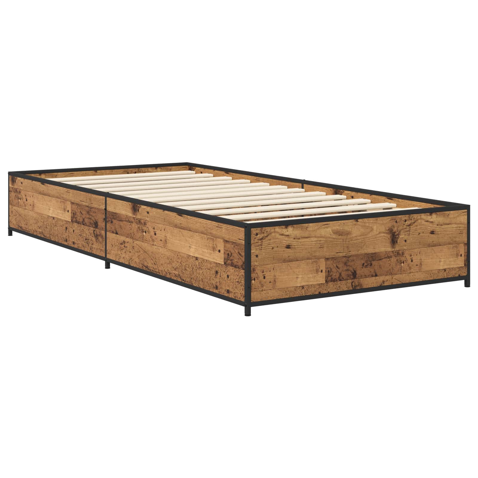 vidaXL Ramka łóżka Stare drewno 80 x 200 cm Drewno inżynieryjne