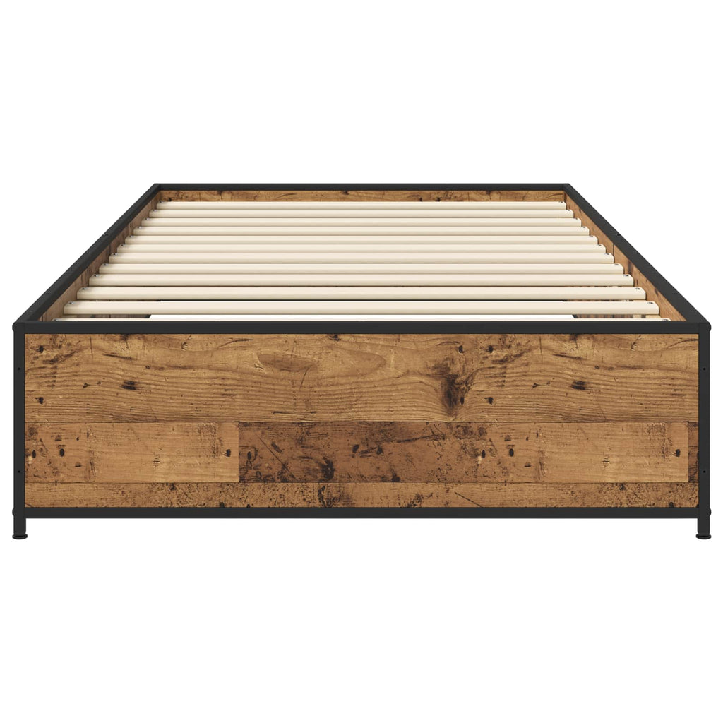 vidaXL Ramka łóżka Stare drewno 80 x 200 cm Drewno inżynieryjne