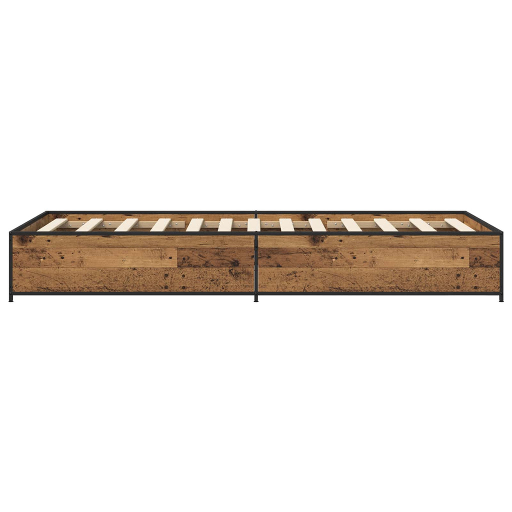 vidaXL Ramka łóżka Stare drewno 80 x 200 cm Drewno inżynieryjne