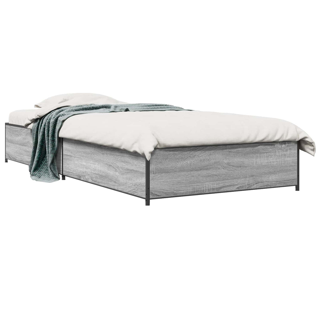 vidaXL Ramka łóżka Szary Sonoma 80 x 200 cm Drewno inżynieryjne