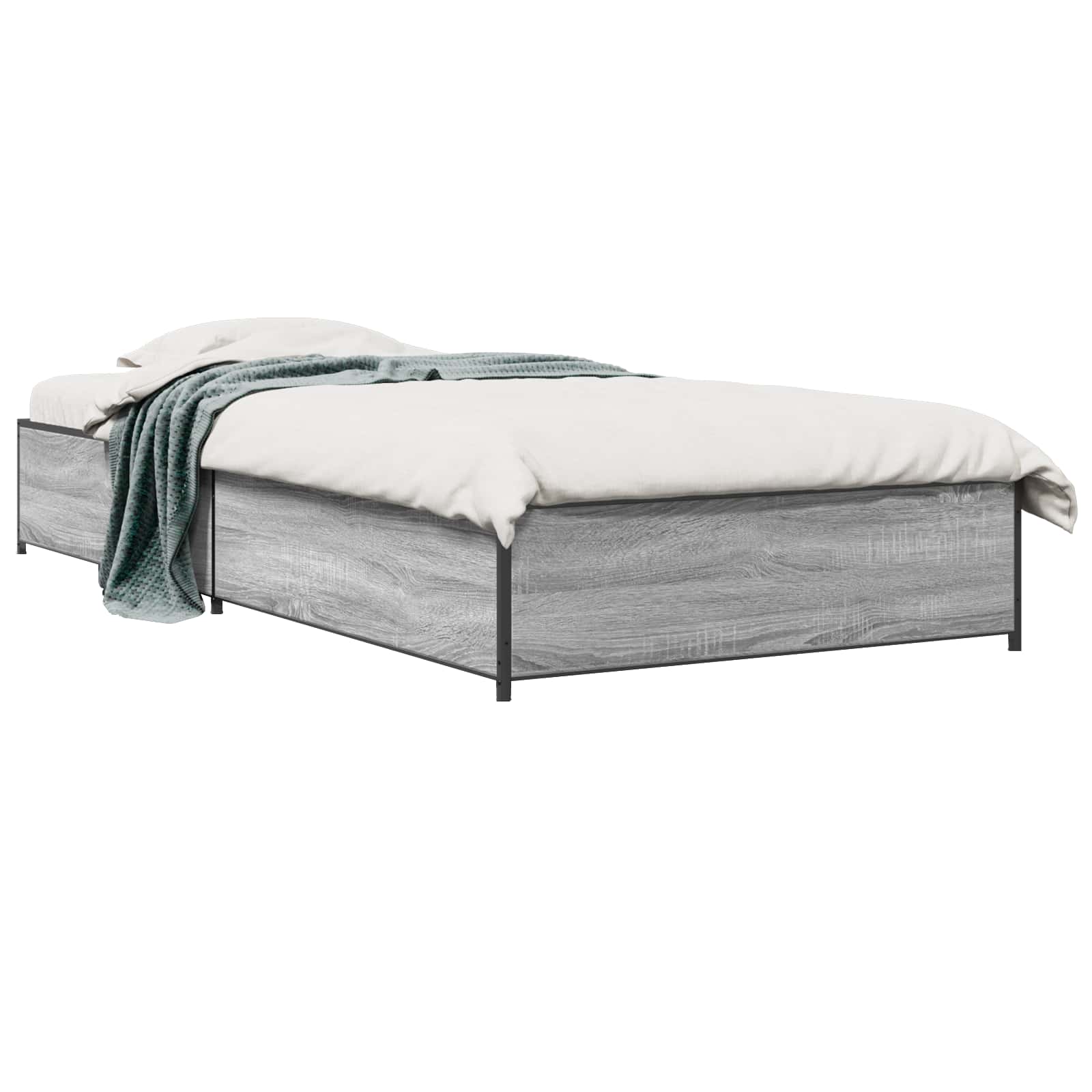 vidaXL Ramka łóżka Szary Sonoma 80 x 200 cm Drewno inżynieryjne