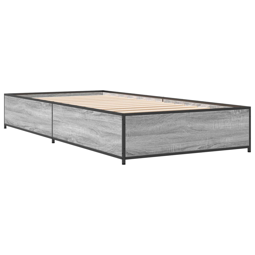 vidaXL Ramka łóżka Szary Sonoma 80 x 200 cm Drewno inżynieryjne