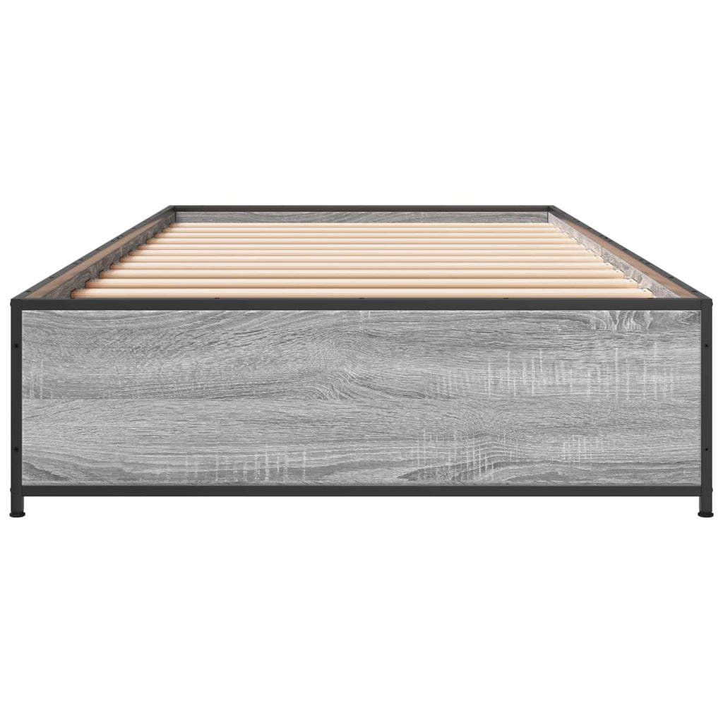 vidaXL Ramka łóżka Szary Sonoma 80 x 200 cm Drewno inżynieryjne