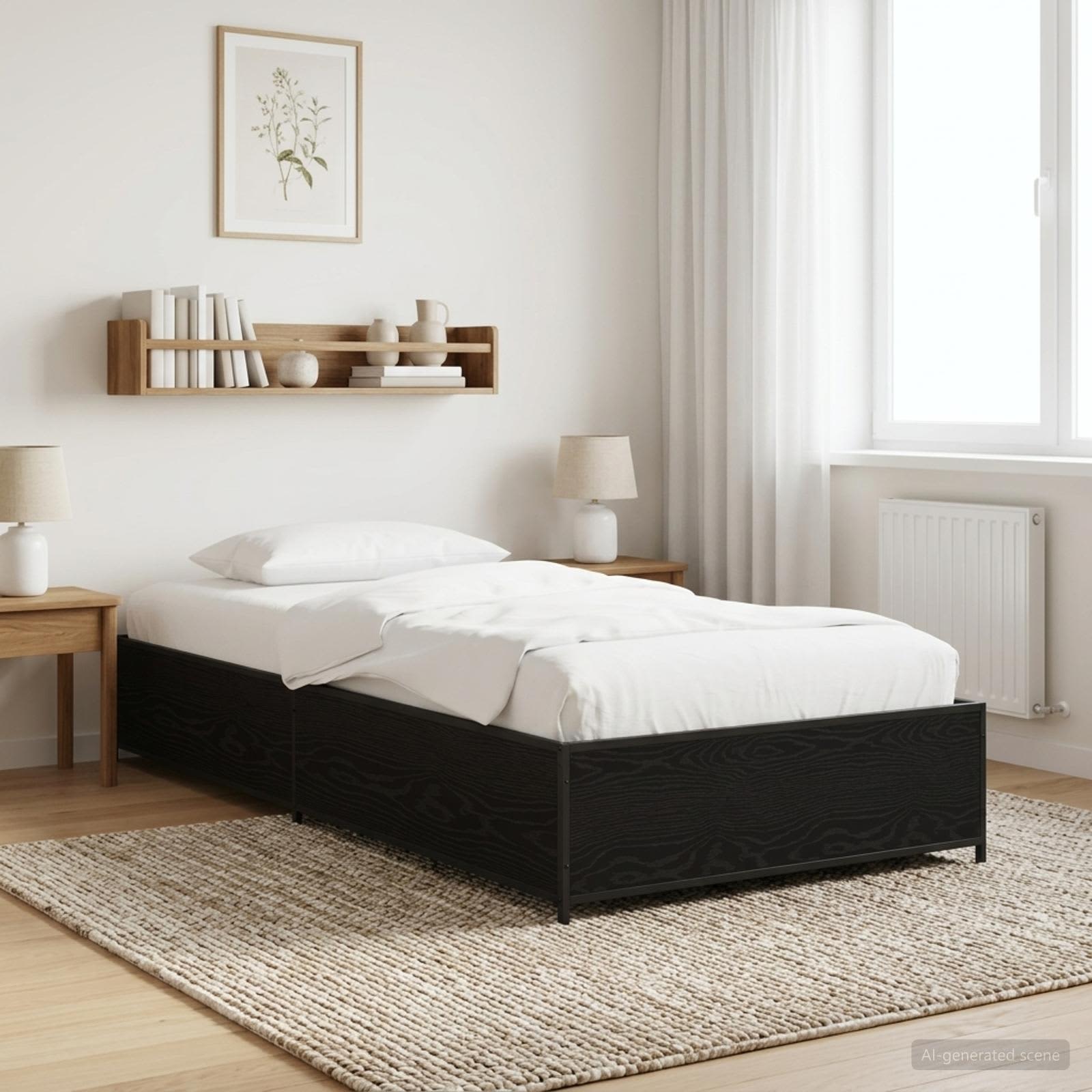vidaXL Ramka łóżka Czarny dąb 80 x 200 cm Drewno inżynieryjne
