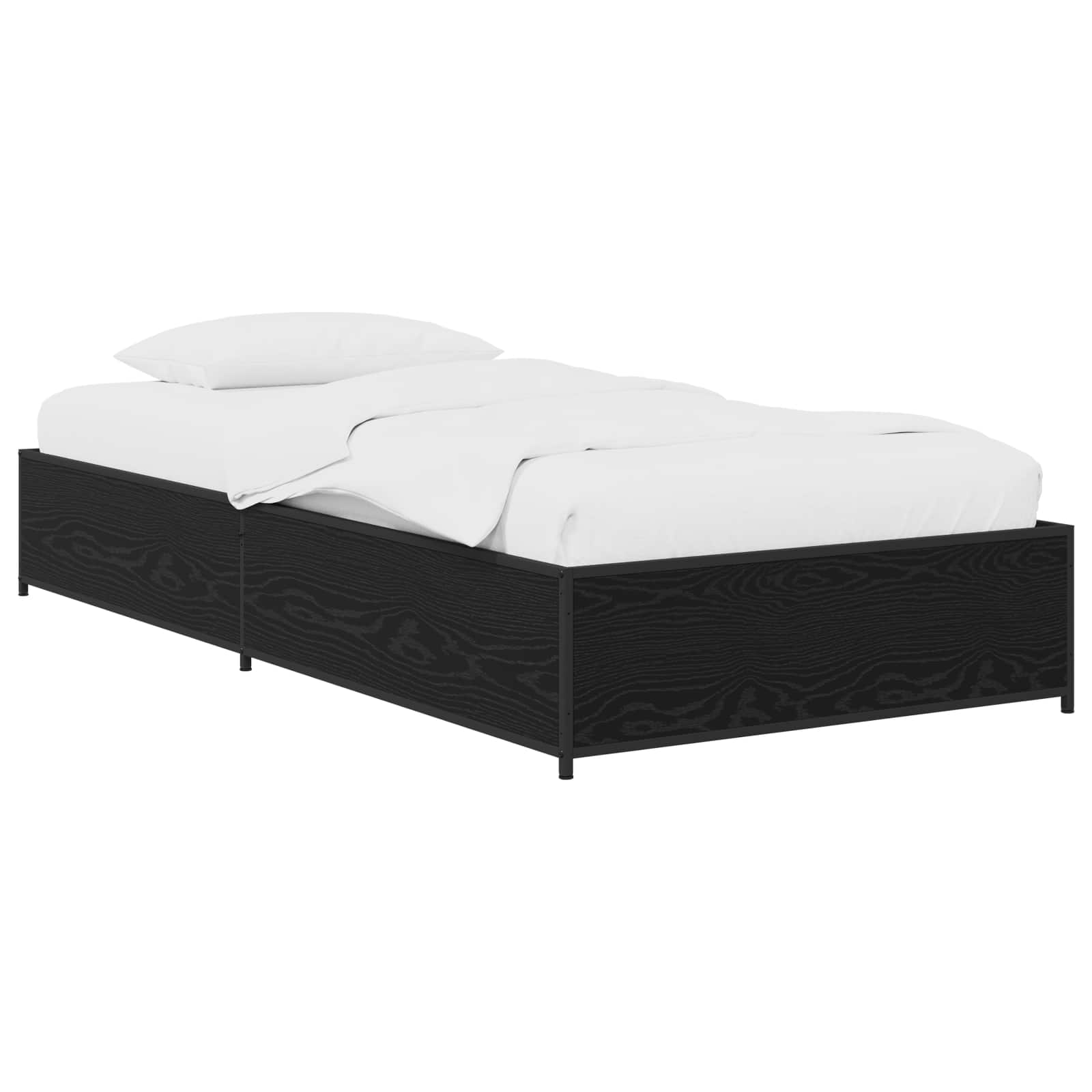 vidaXL Ramka łóżka Czarny dąb 80 x 200 cm Drewno inżynieryjne