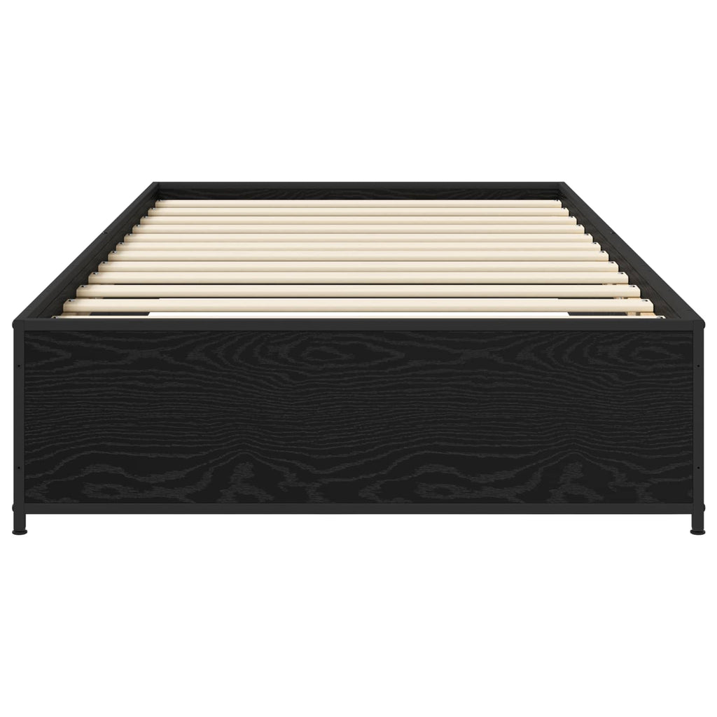 vidaXL Ramka łóżka Czarny dąb 80 x 200 cm Drewno inżynieryjne