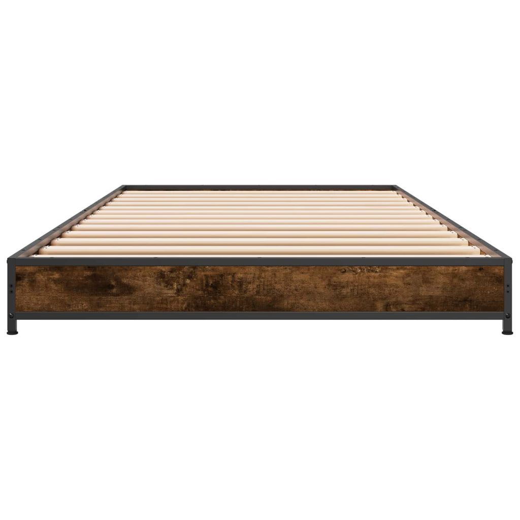 vidaXL Ramka łóżka Dąb wędzony 80 x 200 cm Drewno inżynieryjne