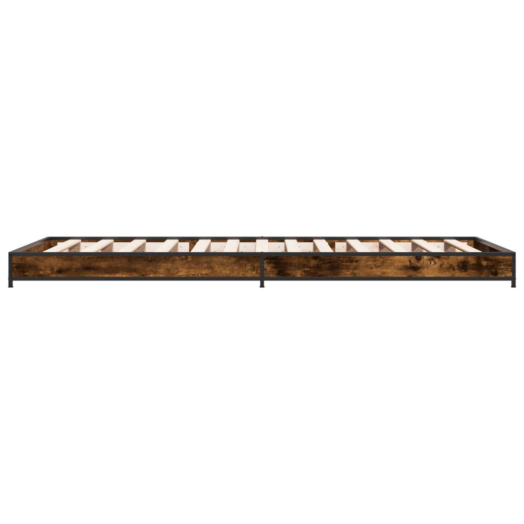 vidaXL Ramka łóżka Dąb wędzony 80 x 200 cm Drewno inżynieryjne