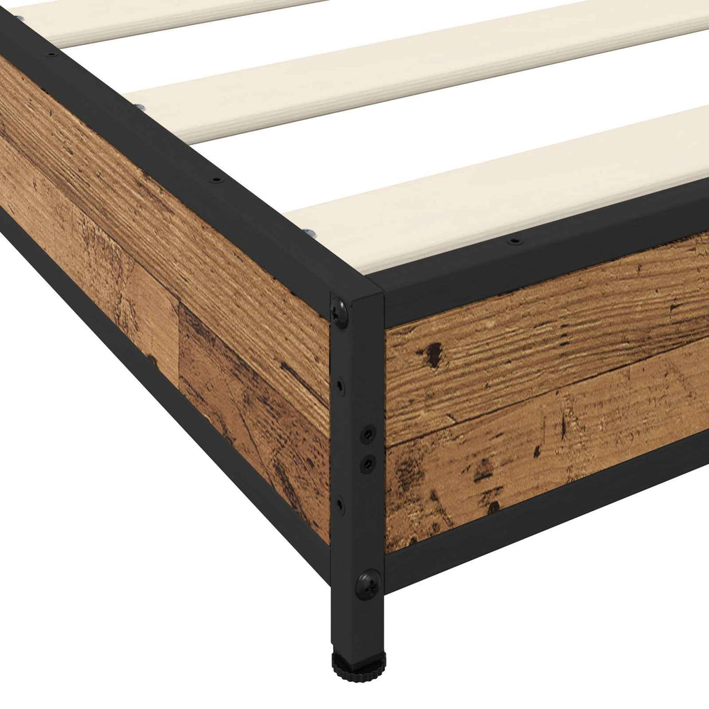 vidaXL Ramka łóżka Stare drewno 80 x 200 cm Drewno inżynieryjne