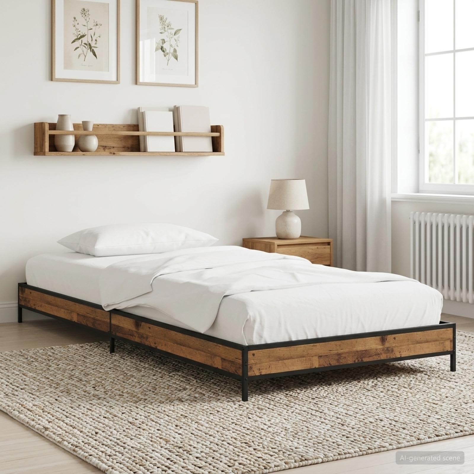 vidaXL Ramka łóżka Stare drewno 80 x 200 cm Drewno inżynieryjne