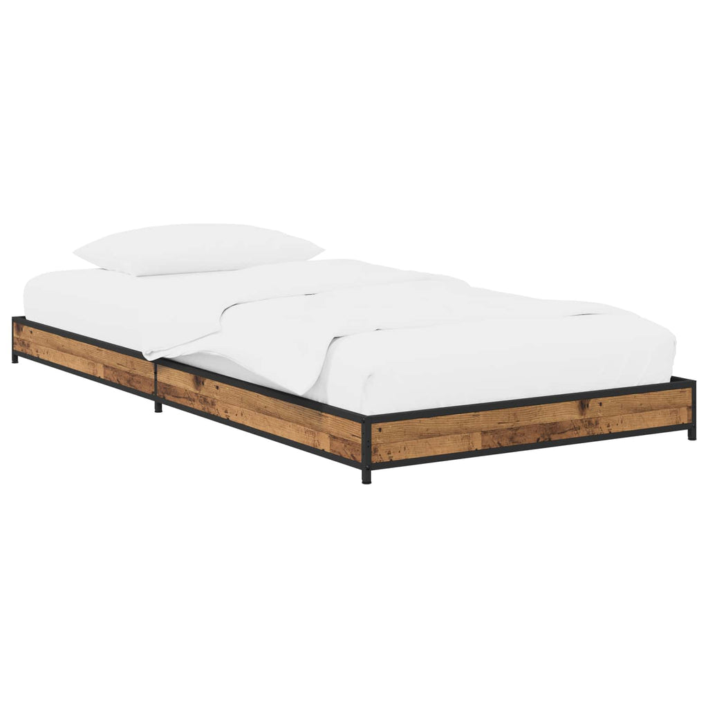 vidaXL Ramka łóżka Stare drewno 80 x 200 cm Drewno inżynieryjne