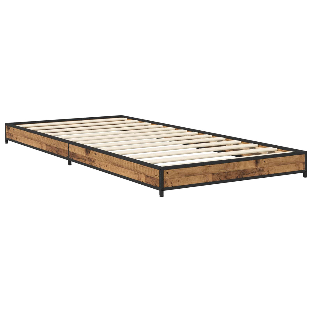 vidaXL Ramka łóżka Stare drewno 80 x 200 cm Drewno inżynieryjne