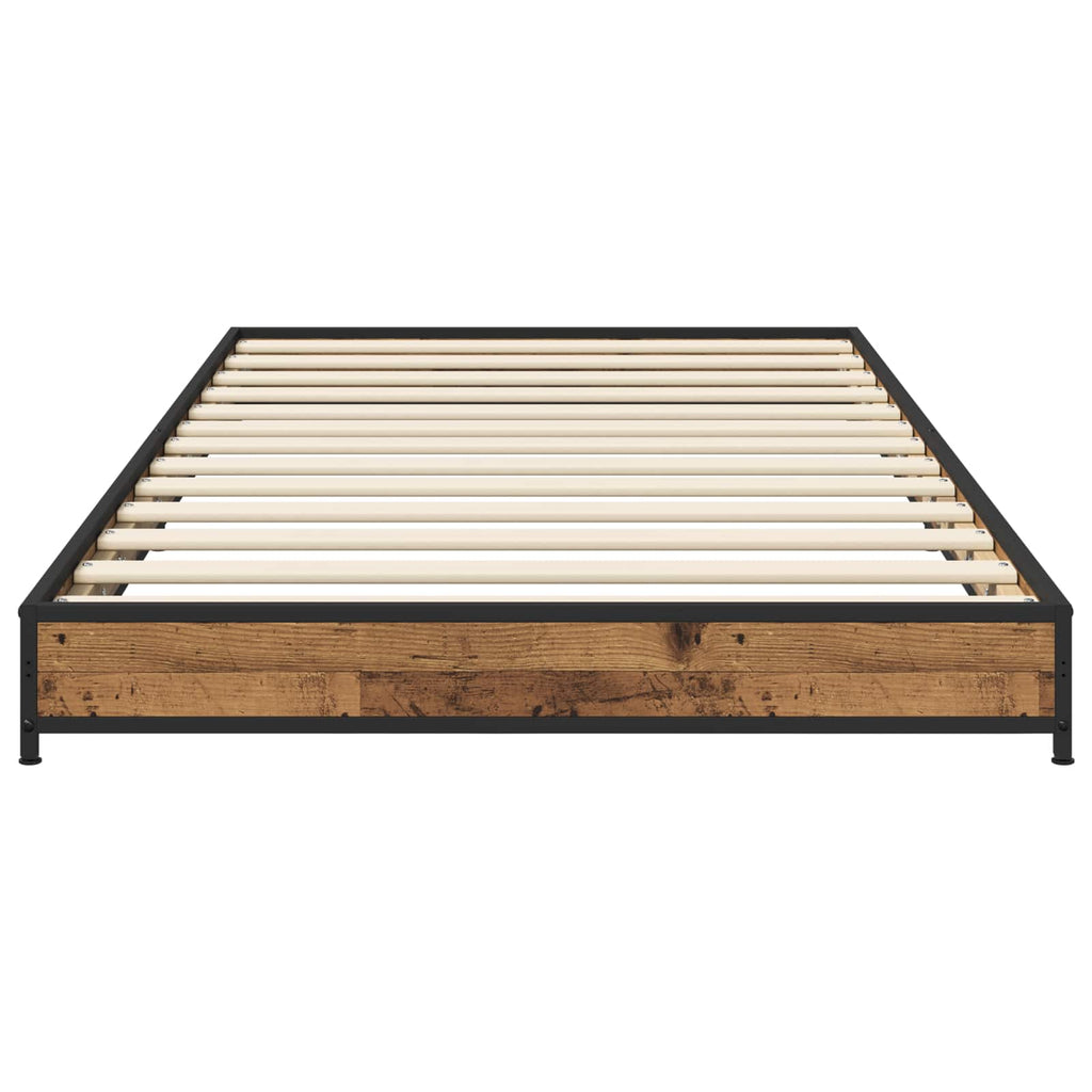 vidaXL Ramka łóżka Stare drewno 80 x 200 cm Drewno inżynieryjne