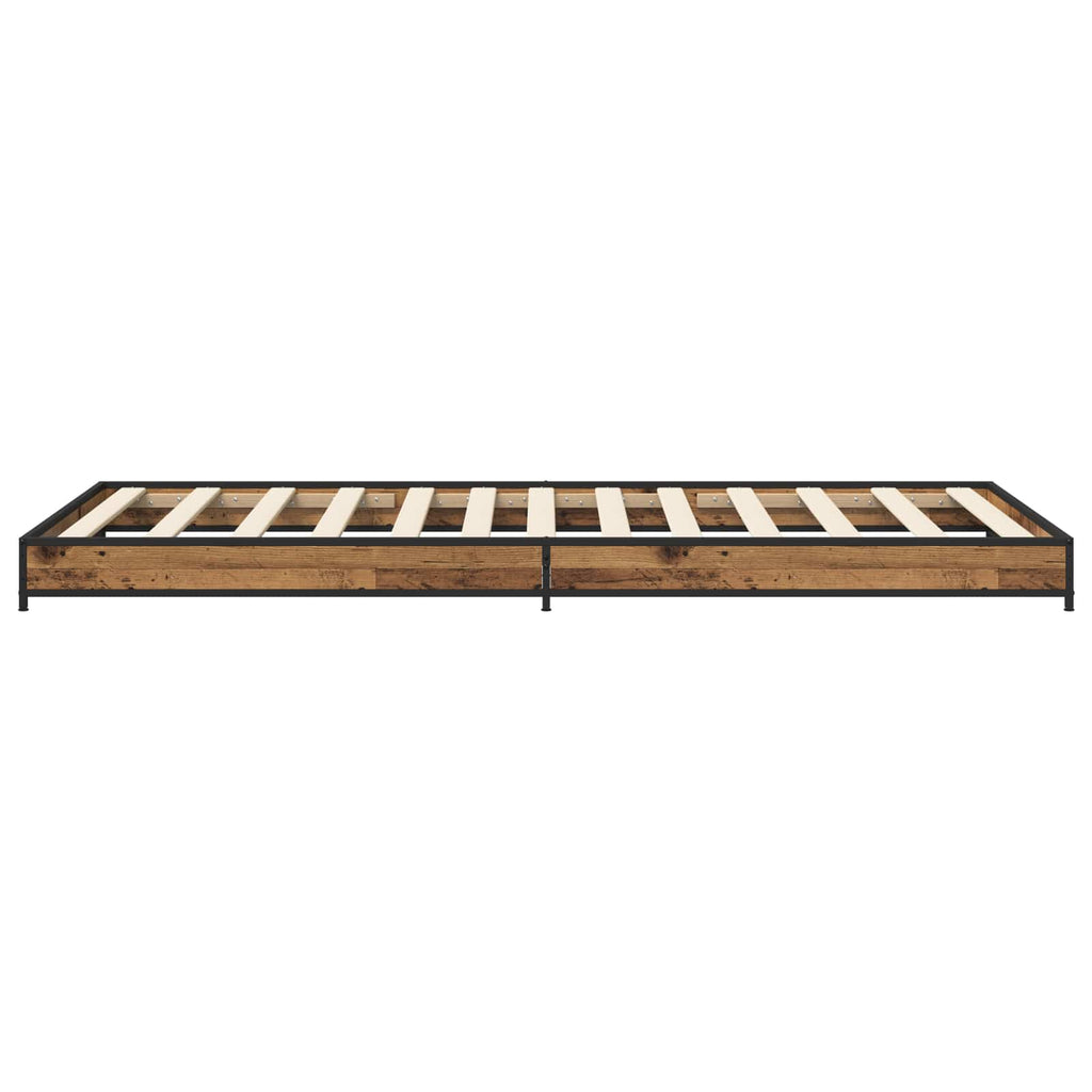 vidaXL Ramka łóżka Stare drewno 80 x 200 cm Drewno inżynieryjne